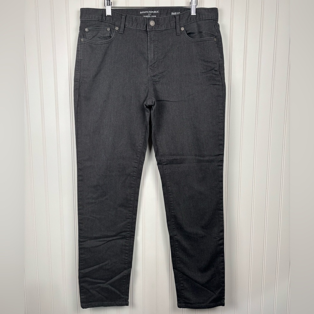 Banana Republic Men’s Travel Jean 35 X 32 Slim Fit Charcoal Heat Gray Pants